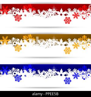 Christmas banners with snowflakes Stock Vector