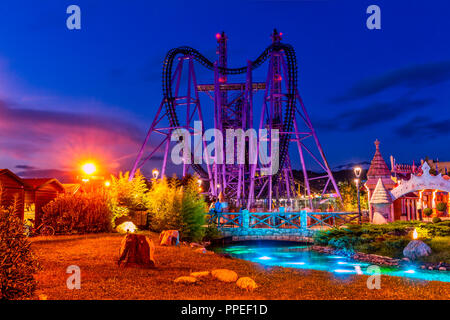 Sochi, Russia - May 30. 2018. attraction Quantum leap in Sochi Park ...