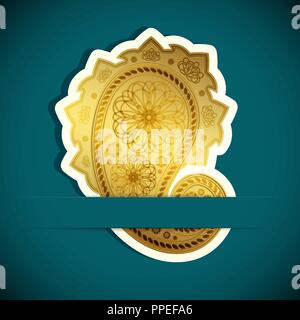Paisley background. Design element inserted into a slot on the paper card. Vector illustration. Stock Vector