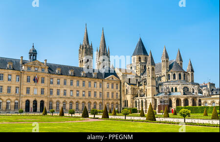 The city hall and the Abbey of Saint-Etienne in Caen, France Stock Photo