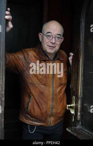 Alexander Duda, german actor, pictured in front of  Cafe Mariandl, Beethovenplatz in Munich. Stock Photo