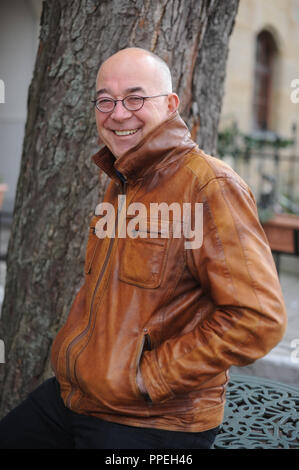 Alexander Duda, german actor, pictured in front of  Cafe Mariandl, Beethovenplatz in Munich. Stock Photo