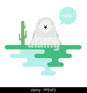 Illustration on the theme of global warming. Vector Stock Vector
