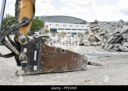 Groundbreaking ceremony for the new C5 and C6 halls at the exhibition grounds in Riem. Stock Photo