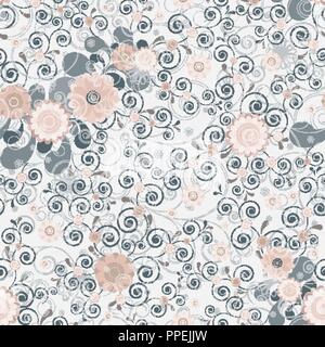 Floral seamless background of elegant colors. Vector illustration. Stock Vector