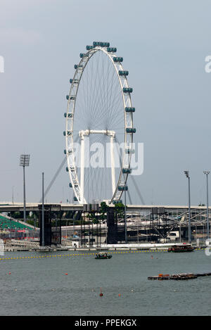 The Singapore Flyer Giant Big Wheel Tourist Attraction by Marina Bay in Downtown Singapore Republic of Singapore Asia Stock Photo