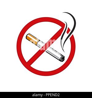 Vector illustration no smoking sign isolated on white background Stock Vector