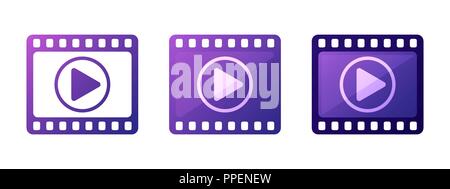 Set play video icons vector video button element Stock Vector