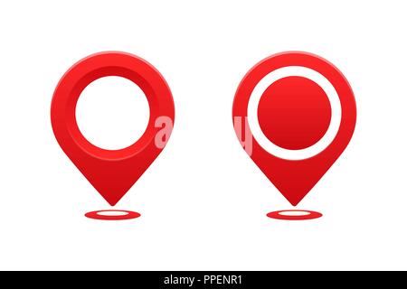 Icons location pointer. Pointer pin marker for travel place vector illustration. GPS navigation. Stock Vector