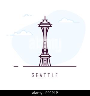 Seattle line style Stock Vector