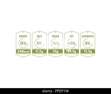 Nutrition line style labels Stock Vector