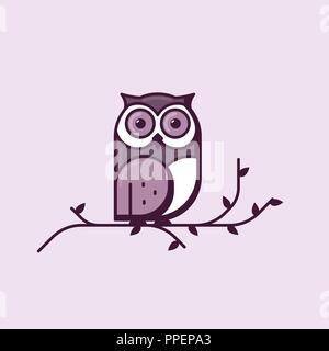 Owl line style illustration Stock Vector