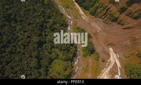 Destroyed Rural Road Road destroyed by a landslide in the mountains Stock Photo - Alamy