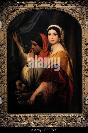 Paul Hippolyte Delaroche (1797-1856). French painter. Herodias with the Head of John the Baptist, 1843. Wallraf-Richartz Museum. Cologne. Germany. Stock Photo