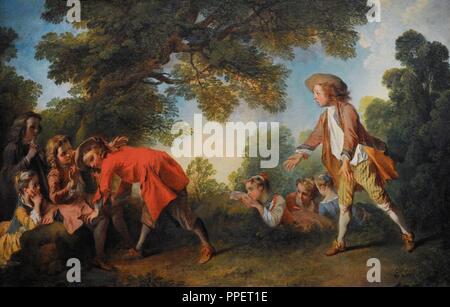 Nicolas Lancret (1690-1745). French painter. Children at Play, ca.1730-1735. Wallraf-Richartz Museum. Cologne. Germany. Stock Photo