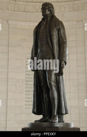 Thomas Jefferson (1743-1826). 3rd President and one of the Founding Fathers of the United States. Principal author of the Declaration of Independence. Jefferson's statue in the Thomas Jefferson Memorial (1939). Washington D.C. United States. Stock Photo