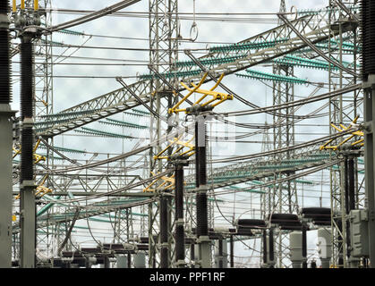 The RWE - electrical substation at Meitingen (district of Augsburg) in Bavaria, Germany Stock Photo