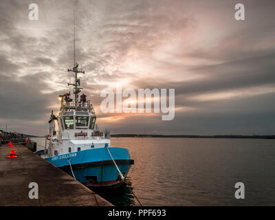 Cobh, Cork, Ireland. 09th March, 2018. Tugboat Gerry O'Sullivan tied up at her berth in Cobh, Cork, Ireland. Stock Photo
