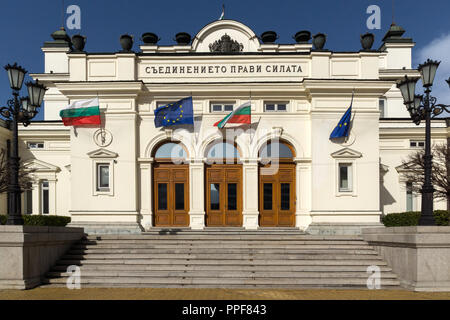 SOFIA, BULGARIA - MARCH 17, 2018: National Assembly in city of Sofia, Bulgaria Stock Photo