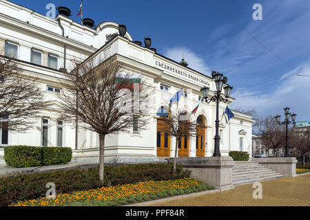 SOFIA, BULGARIA - MARCH 17, 2018: National Assembly in city of Sofia, Bulgaria Stock Photo