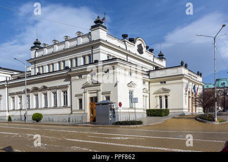 SOFIA, BULGARIA - MARCH 17, 2018: National Assembly in city of Sofia, Bulgaria Stock Photo