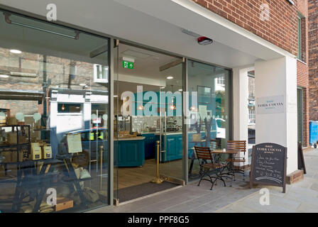 York Cocoa Works cafe coffee shop store Castlegate York North Yorkshire England UK United Kingdom GB Great Britain Stock Photo