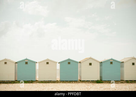 Beach huts in Dorset Stock Photo