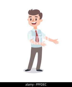 Businessman character set. Animate character. Male personage constructor. Different man postures. Vector set personage. Stock Vector