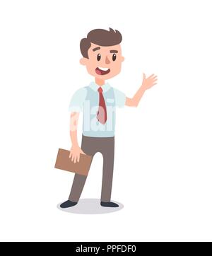 Businessman character set. Animate character. Male personage constructor. Different man postures. Vector set personage. Stock Vector