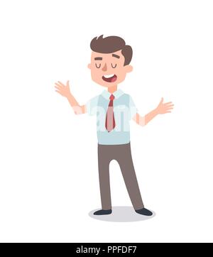 Businessman character set. Animate character. Male personage constructor. Different man postures. Vector set personage. Stock Vector
