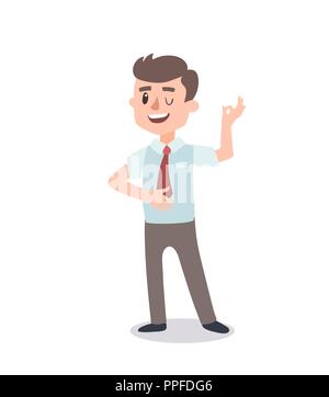 Businessman character set. Animate character. Male personage constructor. Different man postures. Vector set personage. Stock Vector