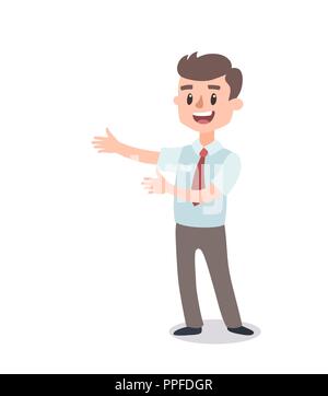 Businessman character set. Animate character. Male personage constructor. Different man postures. Vector set personage. Stock Vector