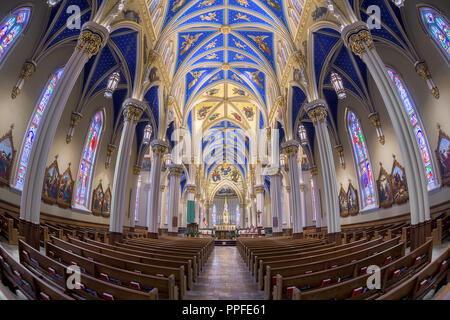 Basilica of the Sacred Heart on the campus of the University of Notre Dame in South Bend, Indiana Stock Photo