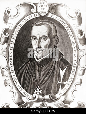 Lope Félix de Vega y Carpio, 1562 – 1635.  Spanish playwright, poet, novelist and marine. Stock Photo