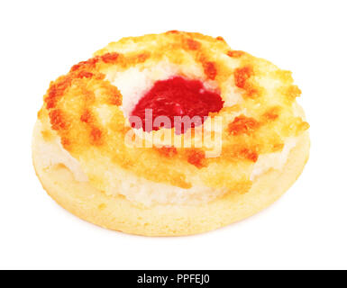 soft cookie with strawberry jam, isolated on white Stock Photo