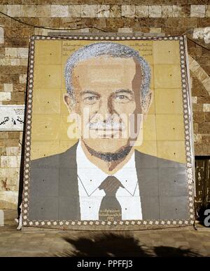 Hafez Al-Assad (1930-2000). 18th President of Syria, from 1971 to 2000. Proganda panel. Damascus. Syria. Stock Photo