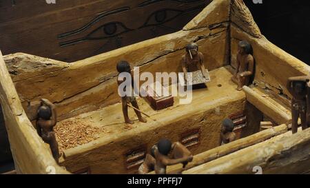 Egyptian Art. Tomb equipment of Gemniemh at Saqqara, c. 1990 B.C. Granary. Middle Kingdom. Ny Carlsberg Glyptotek. Copenhagen. Denmark. Stock Photo