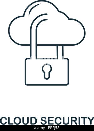 Cloud Security outline icon. Premium design from web development collection. UX and UI. Pixel perfect cloud security icon. For web design, apps, softw Stock Vector