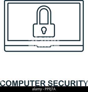 Computer Security outline icon. Premium design from web development collection. UX and UI. Pixel perfect computer security icon. For web design, apps, Stock Vector
