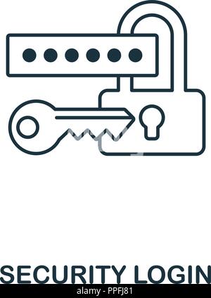 Security Login outline icon. Premium design from web development collection. UX and UI. Pixel perfect security login icon. For web design, apps, softw Stock Vector