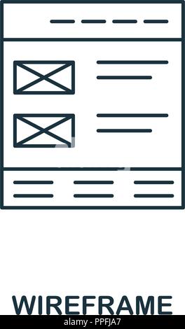 Wireframe outline icon. Premium design from web development collection. UX and UI. Pixel perfect wireframe icon. For web design, apps, software, print Stock Vector