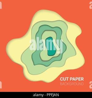 Multi layers color texture. 3D papercut layers in gradient vector banner Stock Vector