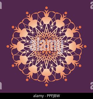 Mandala pattern. Floral round decorative symbol. Vintage decorative elements. Stock Vector