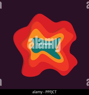Multi layers color texture. 3D papercut layers in gradient vector banner Stock Vector