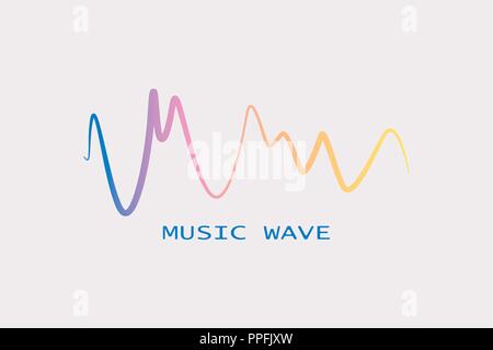 Sound banner. Color logo equalizer Stock Vector