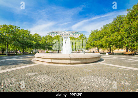 Ante Starcevic park and Esplanade hotel in center of Zagreb, Croatia Stock Photo