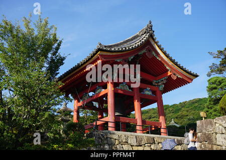 Kyoto, Japan - August 01, 2018: the Shoryo (Belfry) building of Kiyomizu-dera Buddhist Temple, a UNESCO World Cultural Heritage site.  Photo by: Georg
