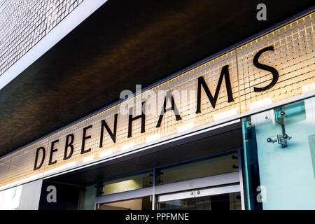 Facade of Debenhams department store on Oxford Street, London, UK Stock Photo