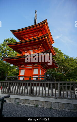 Kyoto, Japan - August 01, 2018: the Koyasu-no-to Pagoda of the Kiyomizu-dera Buddhist Temple, a UNESCO World Cultural Heritage site.  Photo by: George