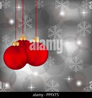 Christmas background with Christmas balls and snowflakes Stock Vector